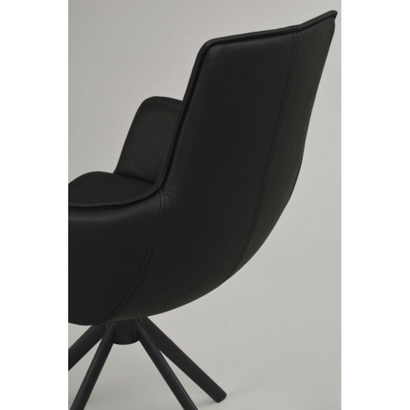 RO Lowell Swivel Arm Chair Black/Black